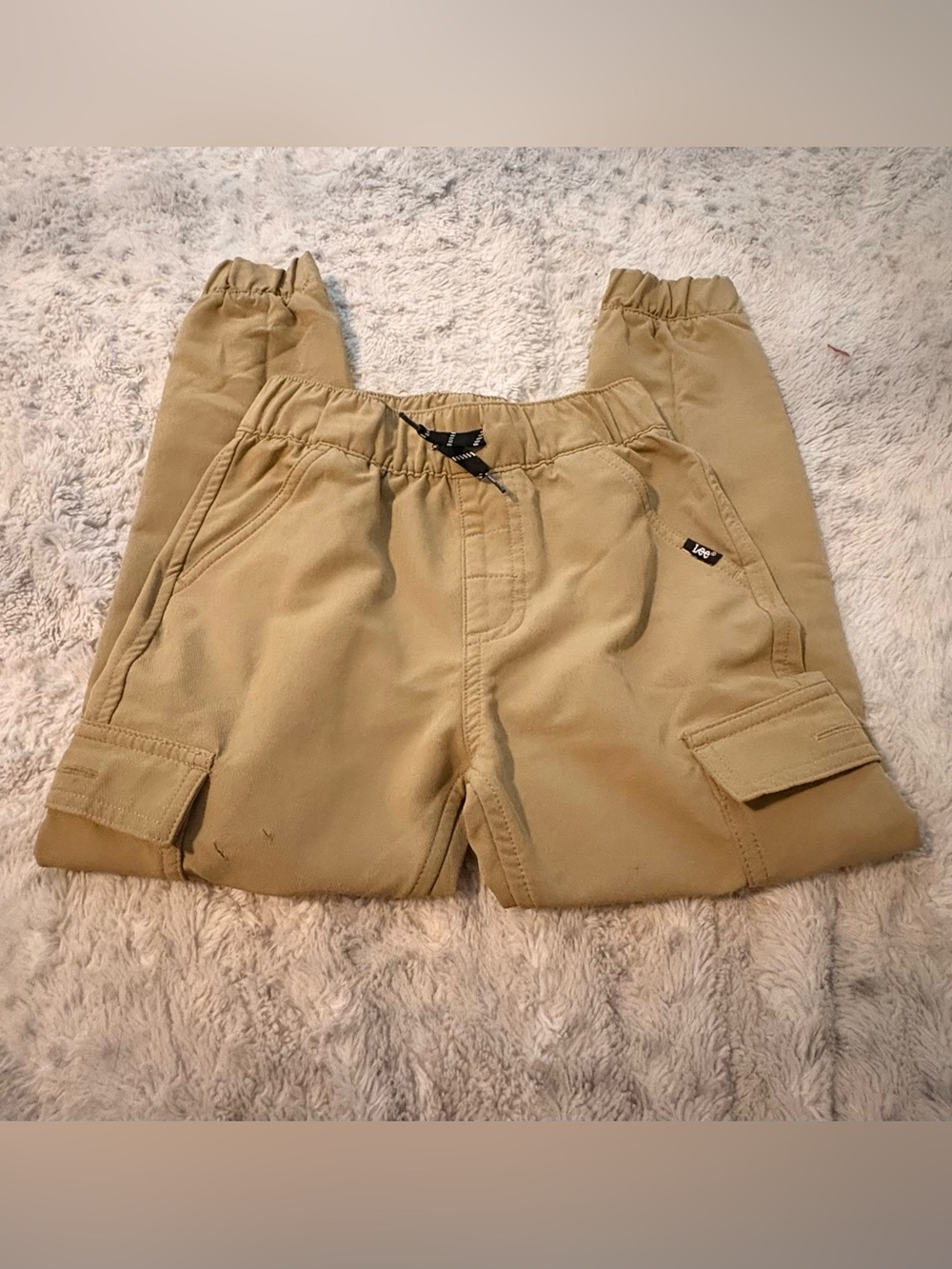 Lee Kids Tan Cargo Joggers with Drawstring